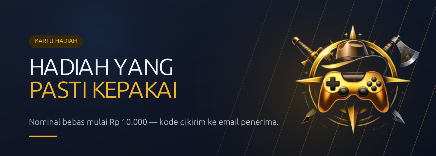 Kartu hadiah PioneerGames dengan nominal bebas